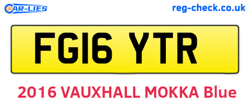 FG16YTR are the vehicle registration plates.