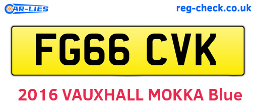 FG66CVK are the vehicle registration plates.