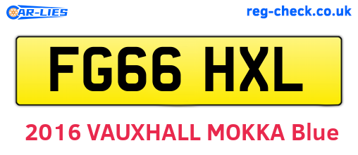 FG66HXL are the vehicle registration plates.