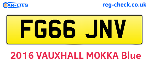 FG66JNV are the vehicle registration plates.