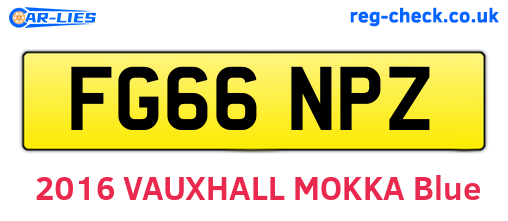 FG66NPZ are the vehicle registration plates.
