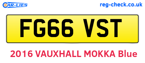 FG66VST are the vehicle registration plates.