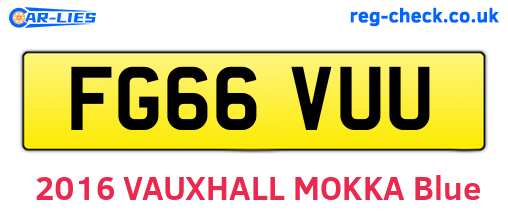 FG66VUU are the vehicle registration plates.