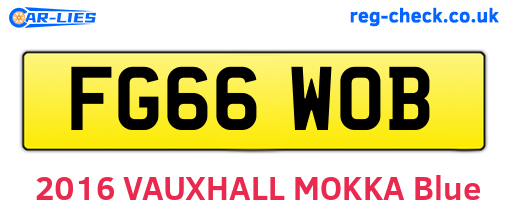 FG66WOB are the vehicle registration plates.