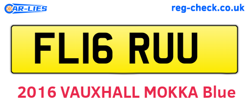 FL16RUU are the vehicle registration plates.