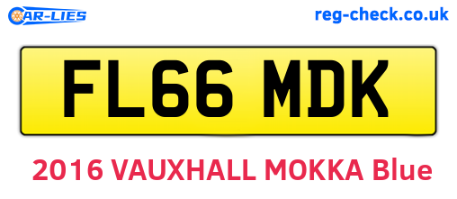 FL66MDK are the vehicle registration plates.