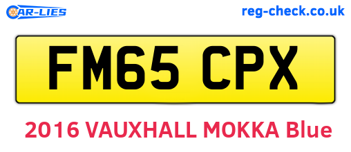 FM65CPX are the vehicle registration plates.
