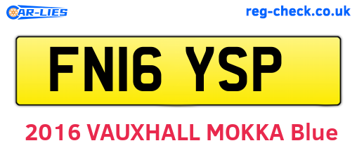 FN16YSP are the vehicle registration plates.