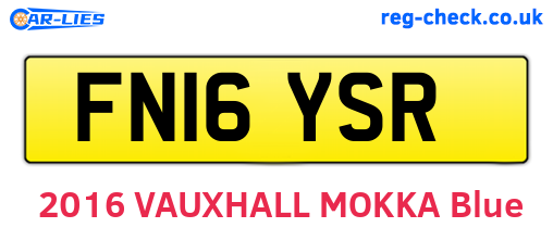 FN16YSR are the vehicle registration plates.