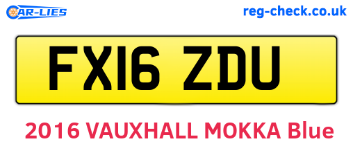 FX16ZDU are the vehicle registration plates.
