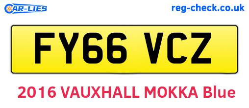 FY66VCZ are the vehicle registration plates.