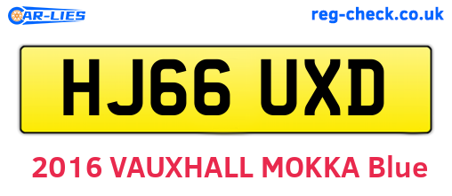 HJ66UXD are the vehicle registration plates.