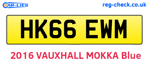 HK66EWM are the vehicle registration plates.