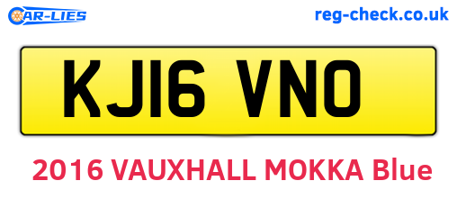 KJ16VNO are the vehicle registration plates.