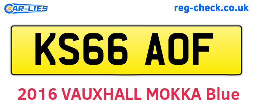 KS66AOF are the vehicle registration plates.