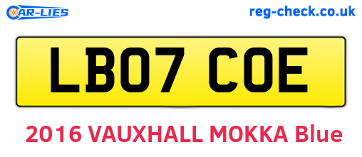 LB07COE are the vehicle registration plates.