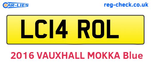 LC14ROL are the vehicle registration plates.