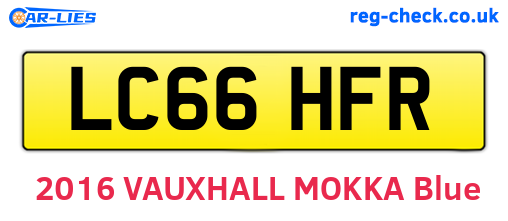 LC66HFR are the vehicle registration plates.