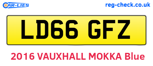 LD66GFZ are the vehicle registration plates.