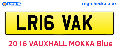 LR16VAK are the vehicle registration plates.