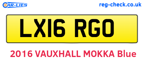 LX16RGO are the vehicle registration plates.
