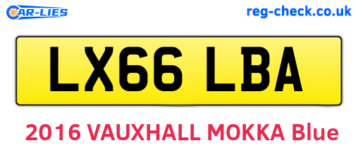 LX66LBA are the vehicle registration plates.