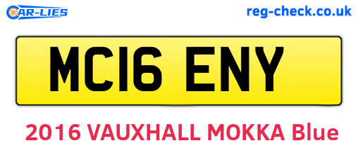 MC16ENY are the vehicle registration plates.