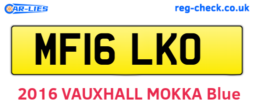 MF16LKO are the vehicle registration plates.