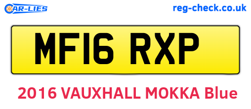 MF16RXP are the vehicle registration plates.
