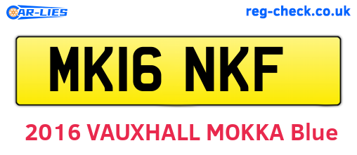 MK16NKF are the vehicle registration plates.