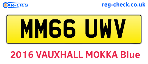 MM66UWV are the vehicle registration plates.