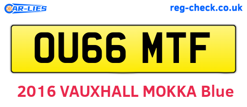 OU66MTF are the vehicle registration plates.