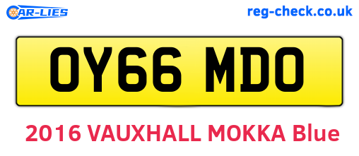 OY66MDO are the vehicle registration plates.