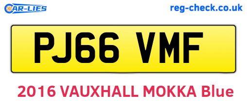 PJ66VMF are the vehicle registration plates.