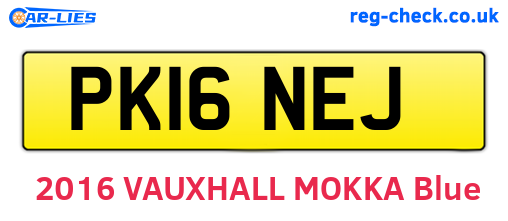 PK16NEJ are the vehicle registration plates.