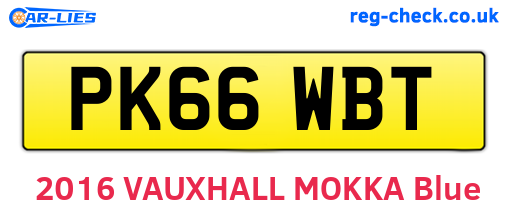 PK66WBT are the vehicle registration plates.