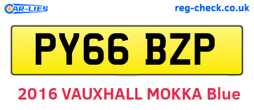 PY66BZP are the vehicle registration plates.