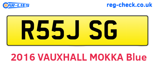 R55JSG are the vehicle registration plates.