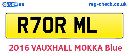 R70RML are the vehicle registration plates.