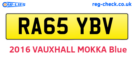 RA65YBV are the vehicle registration plates.