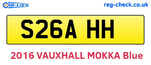 S26AHH are the vehicle registration plates.