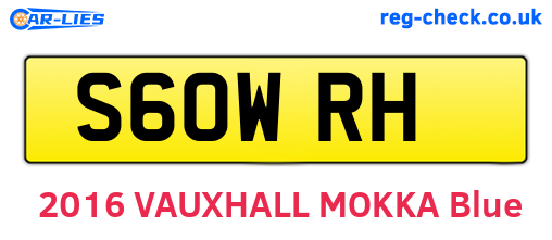 S60WRH are the vehicle registration plates.