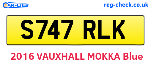 S747RLK are the vehicle registration plates.