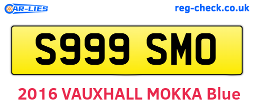 S999SMO are the vehicle registration plates.
