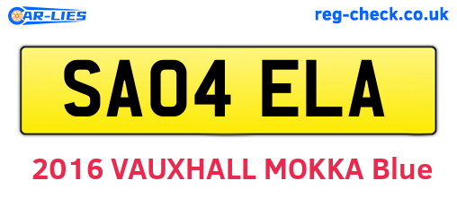 SA04ELA are the vehicle registration plates.