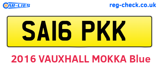 SA16PKK are the vehicle registration plates.