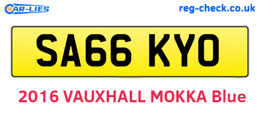 SA66KYO are the vehicle registration plates.
