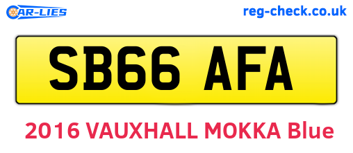 SB66AFA are the vehicle registration plates.