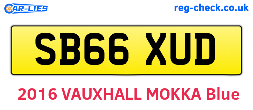 SB66XUD are the vehicle registration plates.