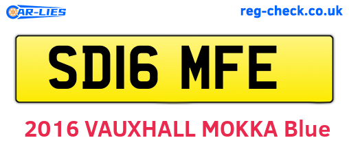 SD16MFE are the vehicle registration plates.
